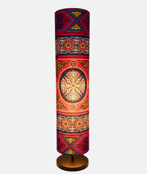 Printed Cylindrical Shade Floor Lamp