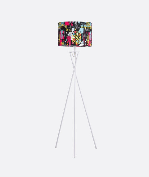 Printed Shade Tripod  Floor Lamp