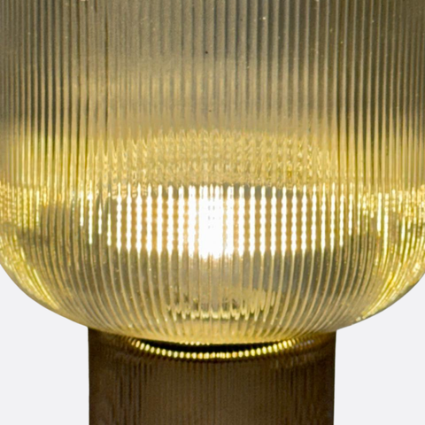 Modern Ribbed Glass Ambient Table Lamp