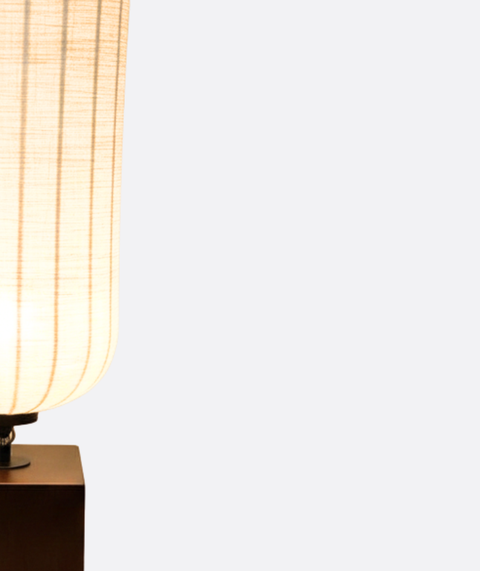 Minimalist Fabric & Wire-Shade Lamp