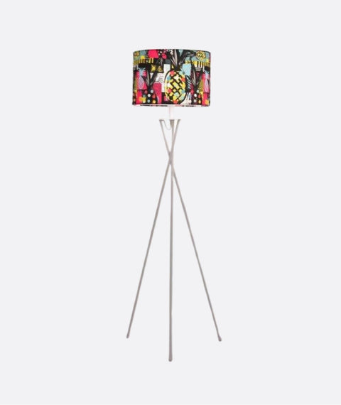 Printed Shade Tripod  Floor Lamp