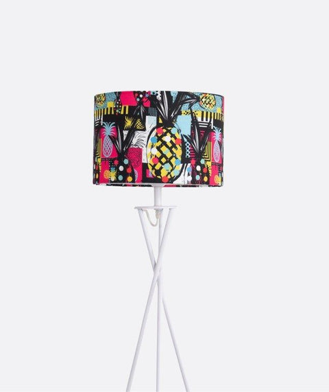 Printed Shade Tripod  Floor Lamp