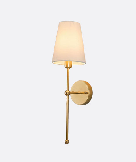 Minimilaist Gold  upright wall torchiere.