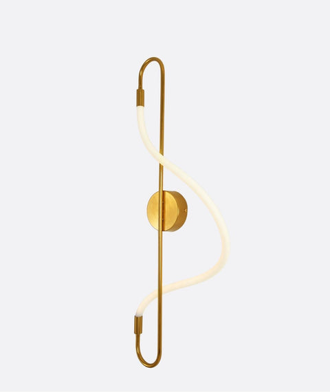 Golden S-Curve LED Wall Light