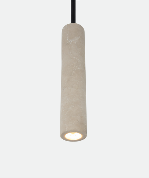 Modern Cylindrical Marble Pendant Light