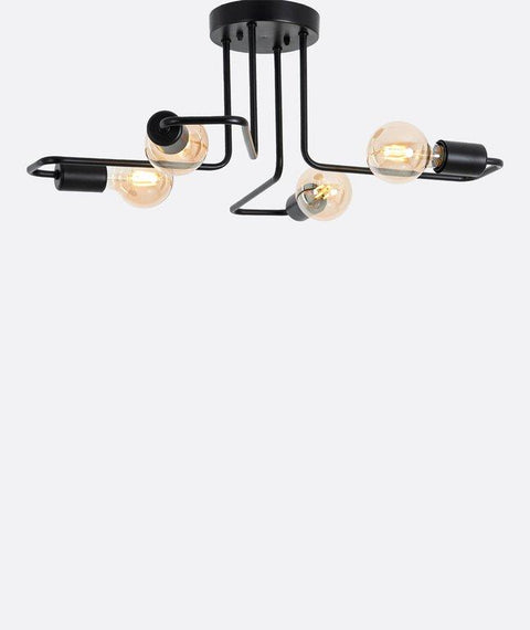Industrial Black Branched Chandelier