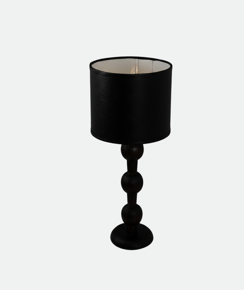 Wooden Table Lamp Black Shade