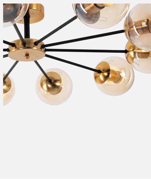Modern Amber Sputnik Chandelier