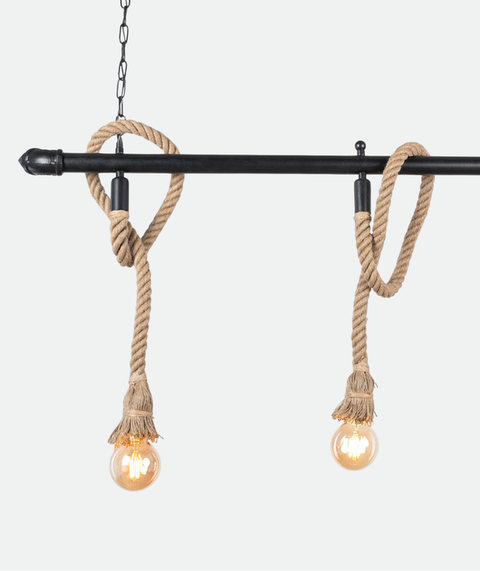 Industrial Black Rope Pendant Light
