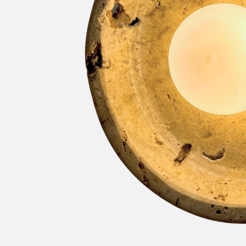 Round Marble Wall Sconce with Warm Glow