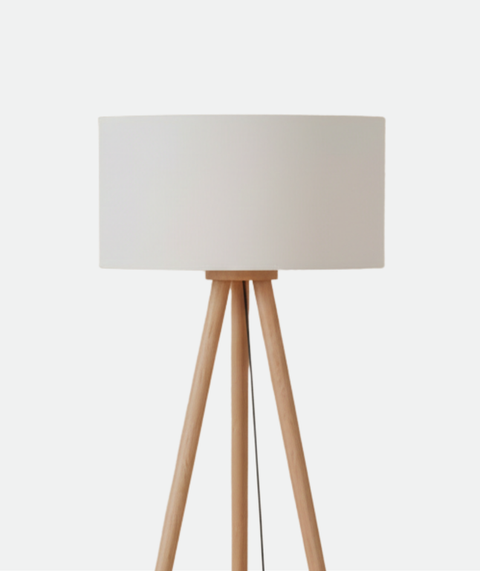 Boho Wooden Tripod Floor Lamp