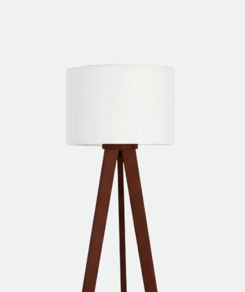 Wooden Brown Tripod Floor Lamp