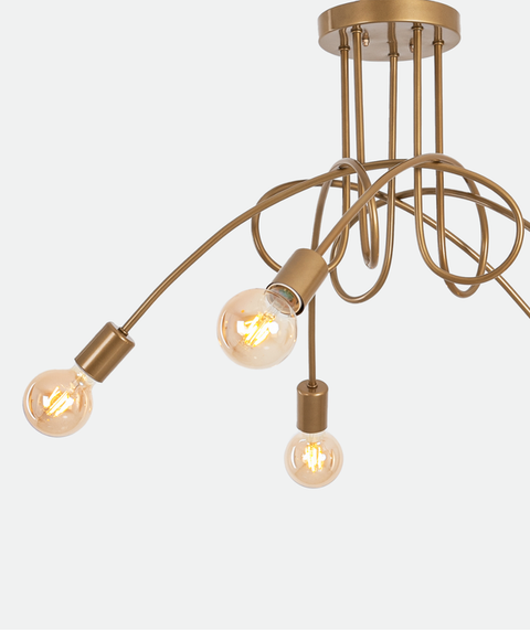 Industrial Gold Branched Chandelier
