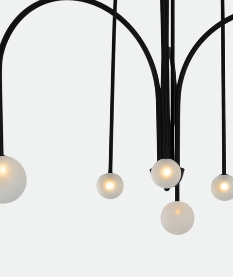 Modern Black Branched Chandelier
