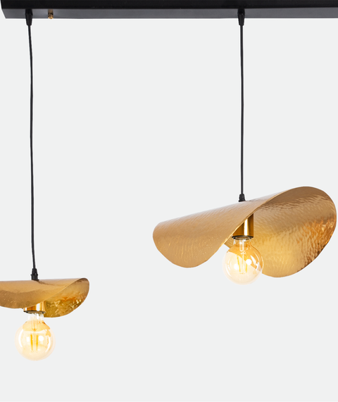 Triple Track Gold and Black  Pendent