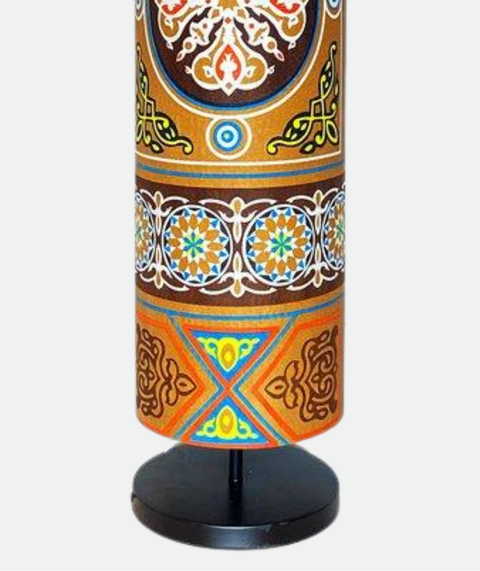 Printed Cylindrical Shade Floor Lamp