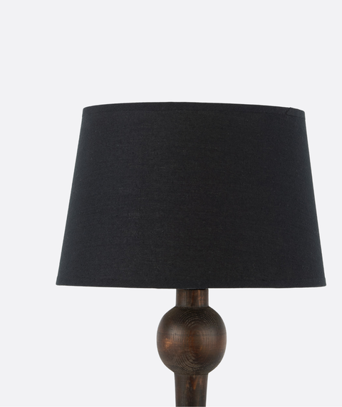 Wooden Table Lamp Black Shade