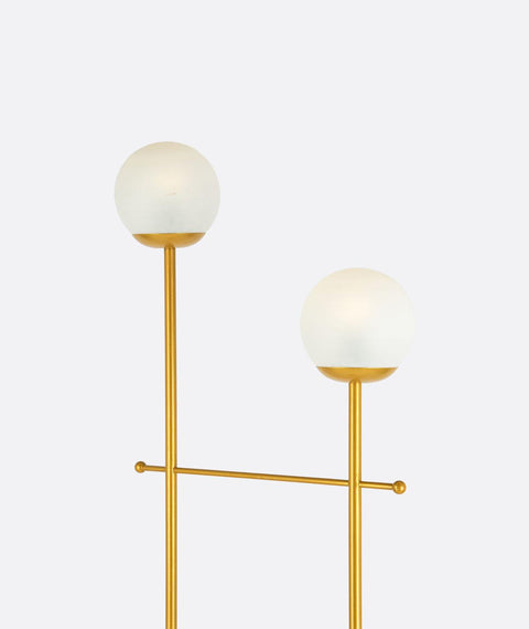 Golden Floor Lamp with Marble Base