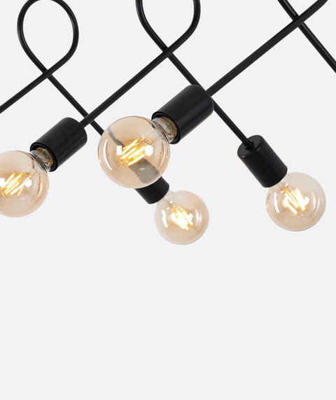 Contemporary Black Track Chandelier