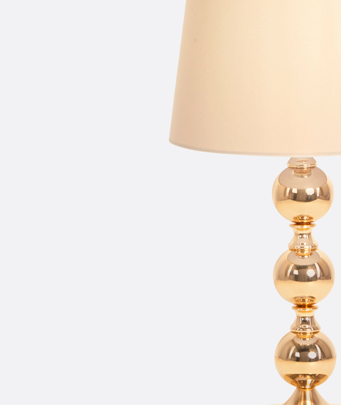 Modern Table Lamp with Shiny Gold Spherical Base