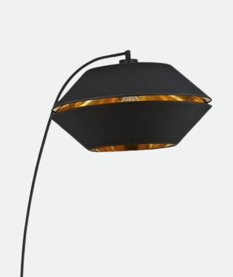 Black Arc with 2 half circle Shade Floor Lamp