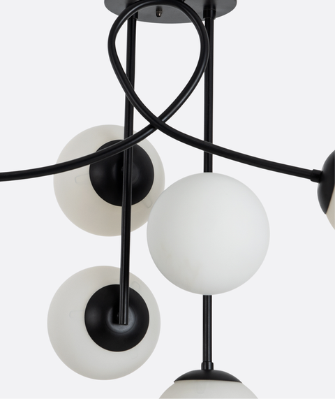 Modern Black Branched Chandelier