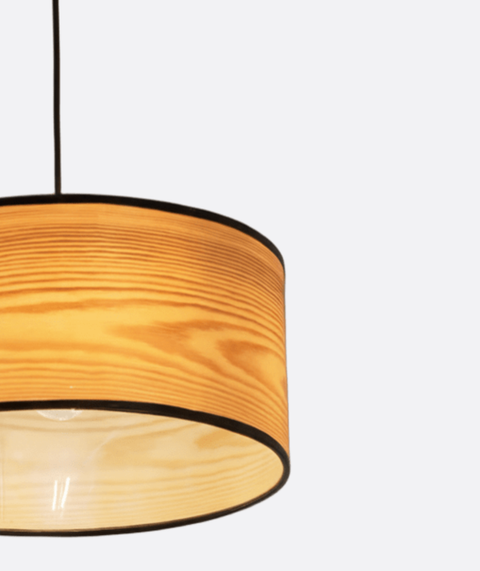 Modern Shade Pendant with Wooden Print