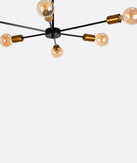 Black & Gold Modern Sputnik Chandelier