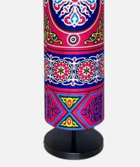 Printed Cylindrical Shade Floor Lamp
