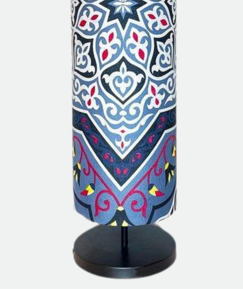 Printed Cylindrical Shade Floor Lamp