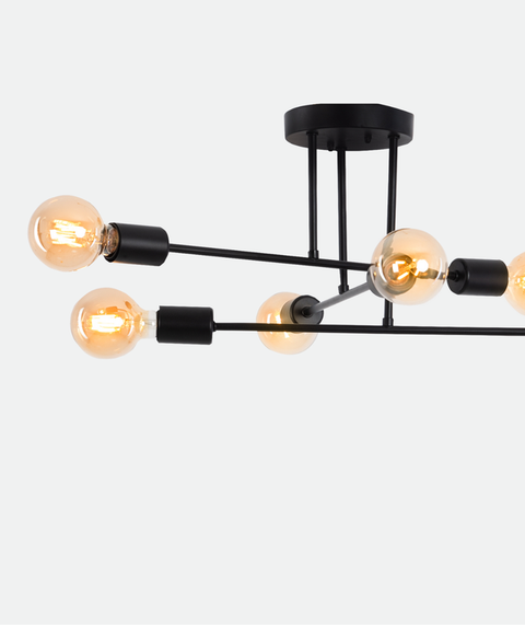 Industrial Black Branched Chandelier