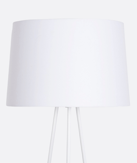 White Tripod Lamp With White Cotton Shade