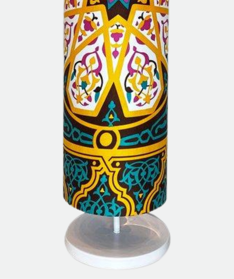 Printed Cylindrical Shade Floor Lamp