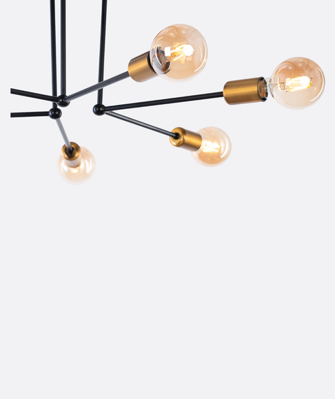 Black & Gold Modern Branched  Chandelier