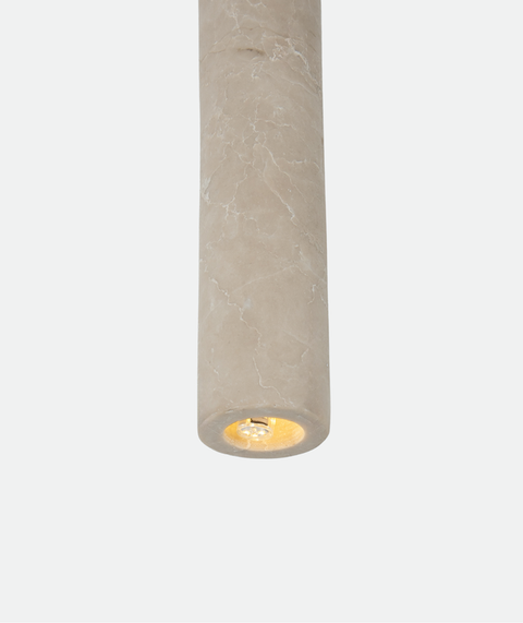 Modern Cylindrical Marble Pendant Light