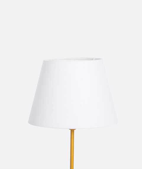 Gold Table Lamp With White Cotton Shade