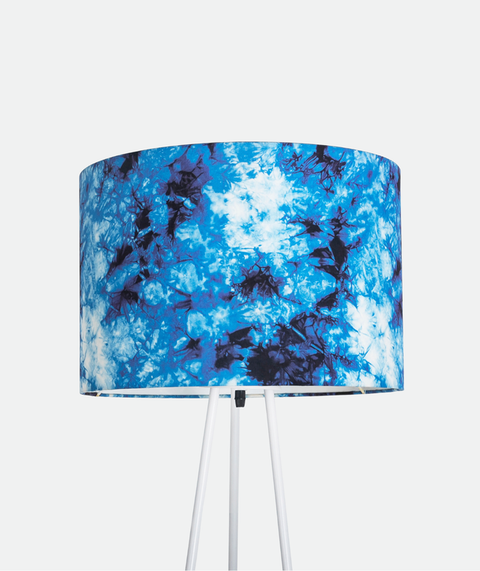 Printed Shade Tripod  Floor Lamp