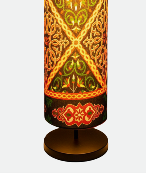 Printed Cylindrical Shade Floor Lamp