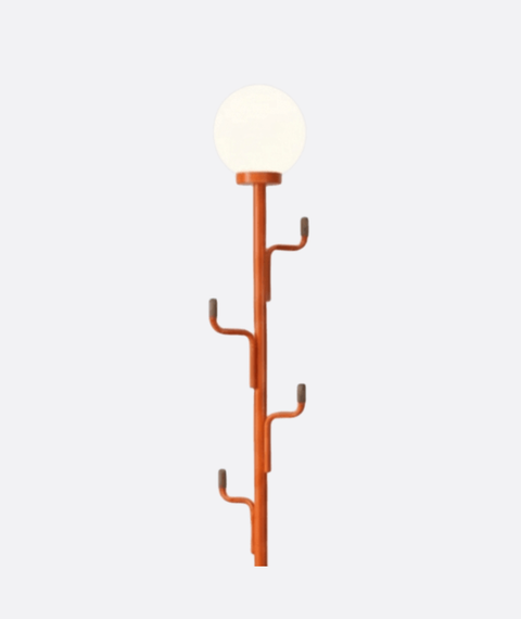 Modern Orange Floor Lamp with Hooks