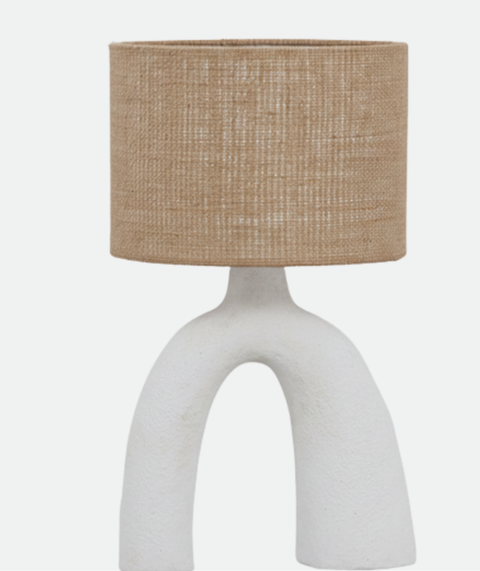 Modern Burlap Arch Table Lamp