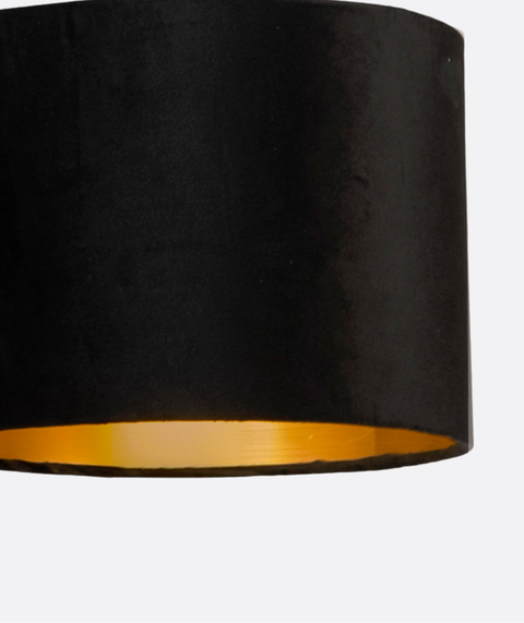 Elegant Black Pendant Lamp with Golden Interior