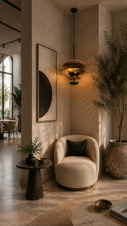 Balance Pendant Light â€“ Emerald Green & Gold Edition