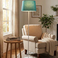 Modern White And Turqoise Torchiere
