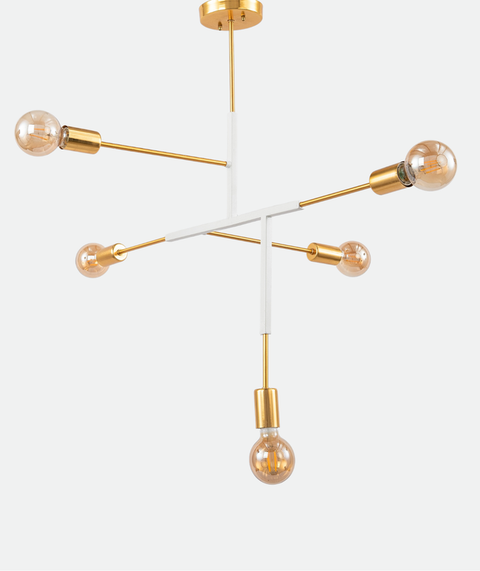 '-WH Modern WhiteBranched Chandelier