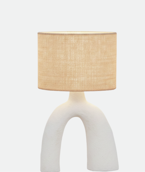 Modern Burlap Arch Table Lamp
