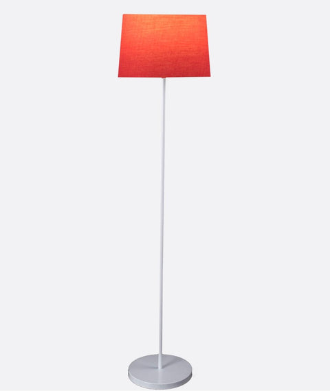 Modern White And Red Torchiere