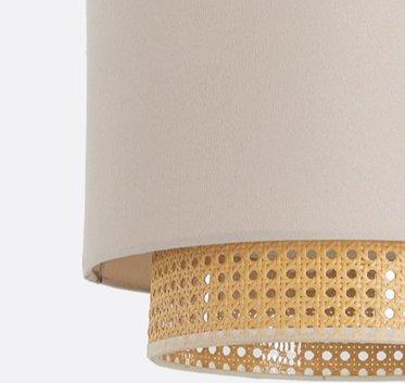 Rattan Cotton Shaded Pendent