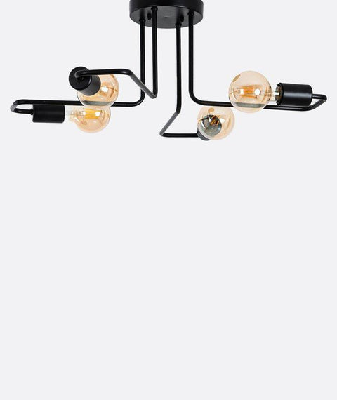 Industrial Black Branched Chandelier
