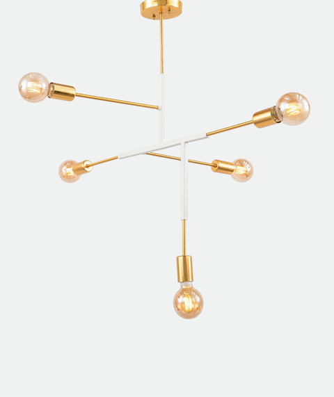 '-WH Modern WhiteBranched Chandelier