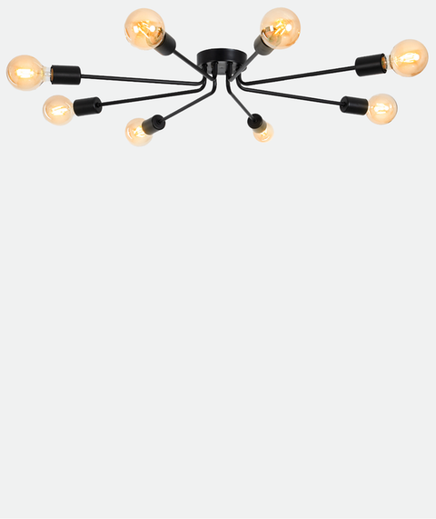 Industrial Black Branched Chandelier